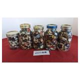 5 jars of old buttons