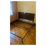 Antique headboard w/modified metal frame