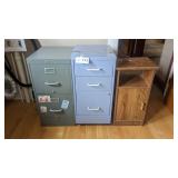 2 file cabinets and night stand