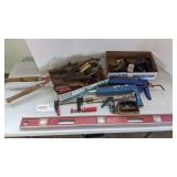Level, clamps, asst. tools
