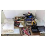 Paint supplies, lg drop cloth, brushes, rollers