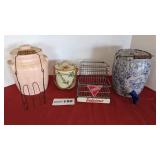 Antique cookie jar, primitive items