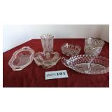 Glass dishes, glows under UV light