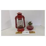 Dietz Junior oil lamp, and other lamp