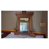 Walnut mirror w/shelves