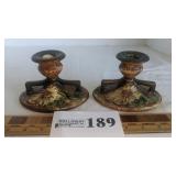 Roseville candle holder