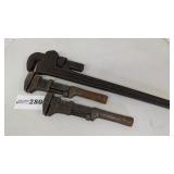 24' ridged pipe wrench, 2 others (3 pcs)