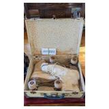 Roller skates in metal case