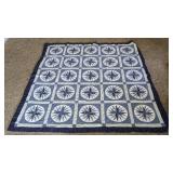Blue/White hand and machine made quilt