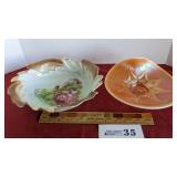 8-1/2' peach opal carnival, rose deep bowl