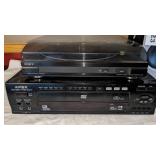 Sony turn table, DVD player, speakers