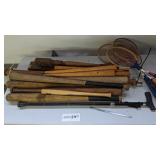 Old ball bats, table legs, lamp base, misc. wood