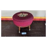 Swivel needle point stool - 19' wide