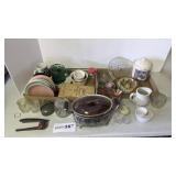 Misc. glassware, baking dish