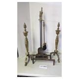 Fireplace end irons, misc. tools