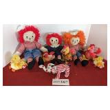 Raggedy Ann dolls and Ty beanie babies