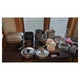 Mixing and baking dishes, misc. kitchen items