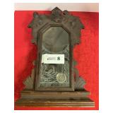 Wall clock, missing parts, has pendulum