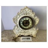 Waterbury Porcelain mantel clock, 11-1/2' tall