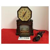 Electric and Quartz fireplace clock, working