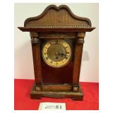 1880's German Time Only mantel clock, 17-1/2'