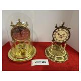 2 Anniversary clocks, one missing globe, for