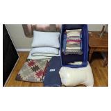 Pillows, blankets, large tote