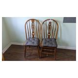 2 oak chairs