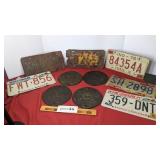 Planter seed box covers, license plates