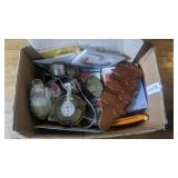 Large box of household and decor items