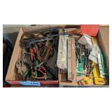 Asst. pliers, hacksaw, blades, drill bits