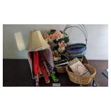 Baskets, wrapping paper, wreath, etc.