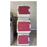 3 stacking storage bins