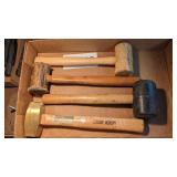 Brass, rubber, rawhide, hammers