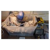 Painting supplies, shop items, work light