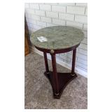 Round marble top end table 18'