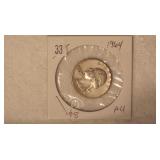 1964 Washington Silver Quarter - AU