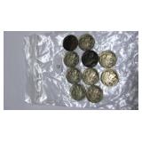 10 Assorted Buffalo Nickels worth $1.00 each