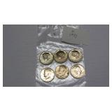 6 1971 Kennedy Half Dollars - AU condition