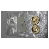 2 1981 Kennedy Half Dollars - AU condition