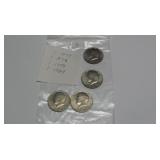 1977,78,79 and 84 Kennedy Half Dollars - AU