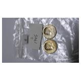 2 1985 Kennedy Half Dollars - AU condition