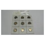 9 Assorted Buffalo Nickels worth $2.00 each