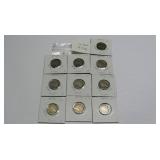 10 Assorted Buffalo Nickels worth $3.00 each