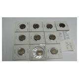 10 Assorted Buffalo Nickels worth $3.00 each