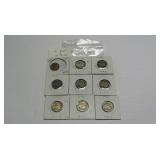 9 Assorted Buffalo Nickels worth $4.5 each