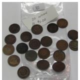 20 Assorted Indian Head Pennies worth $2 each