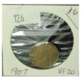 1907 Indian Head Penny - VF20 Condition