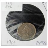 1901 Indian Head Penny - EF40 Condition