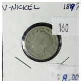 1897 liberty V nickel G4 condition